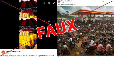 Faux, cette photo ne montre pas une foule autour d’une station-service en Guinée !