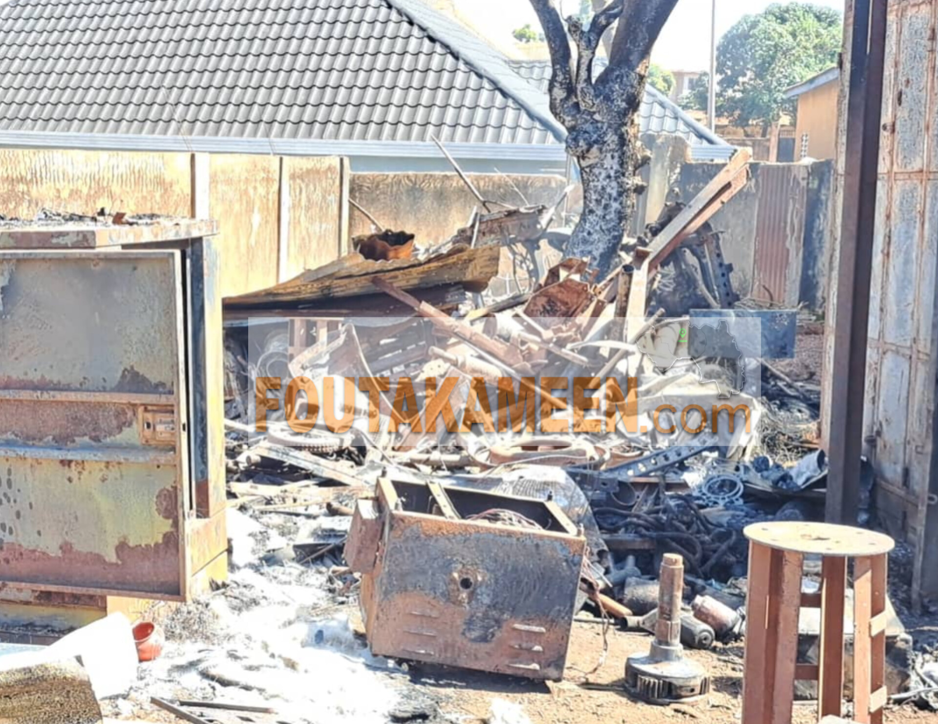 Labé/Bowloko : un garage de camions en soudure ravagé par un incendie nocturne