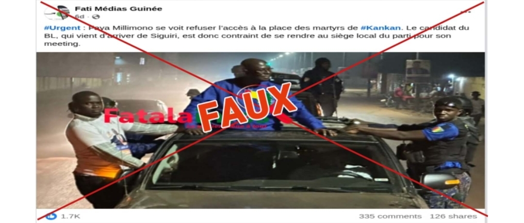 Kankan : l&rsquo;accès à la place des Martyrs n’a pas été refusé au candidat Faya Millimono 